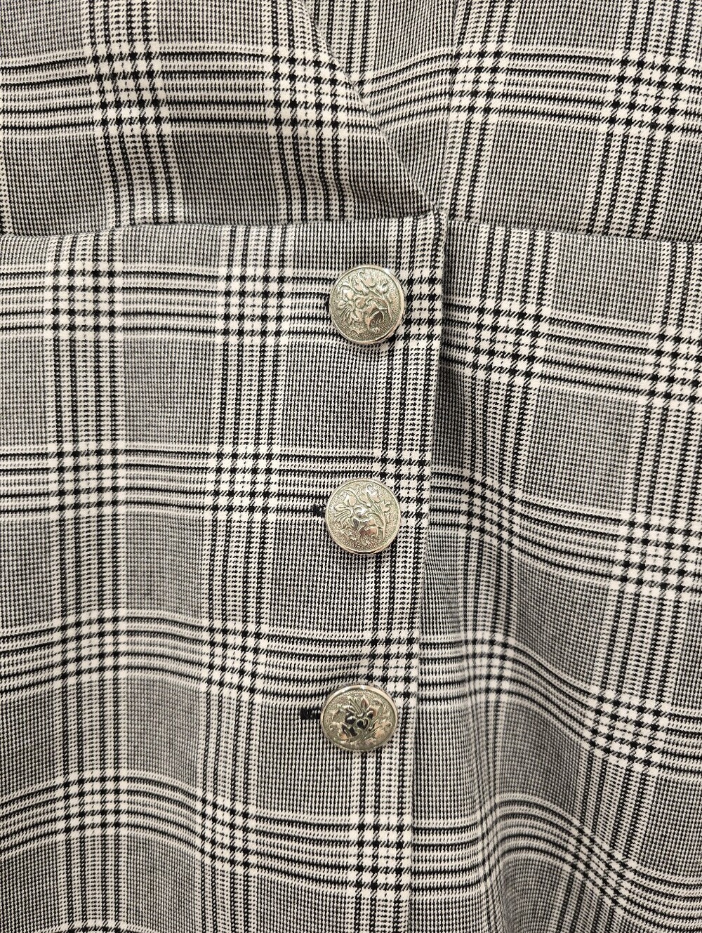 Zara blazer dress black and white plaid L - Picture 4 of 6